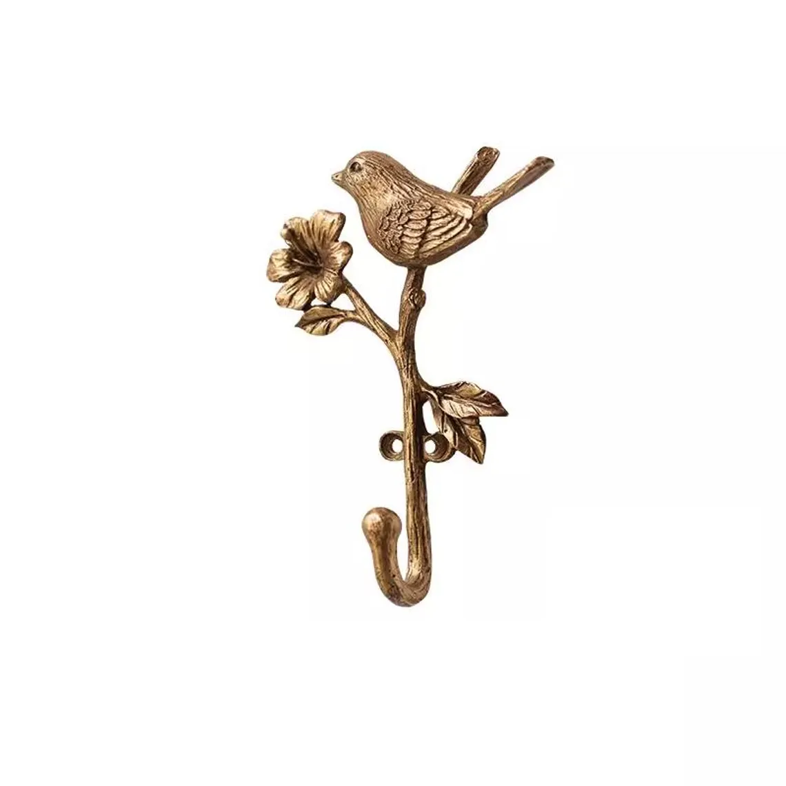 Vintage Ornate Bird Decorative Gold Wall Hook, Vintage French Farmhouse Shabby Chic Home Decor - Image 3